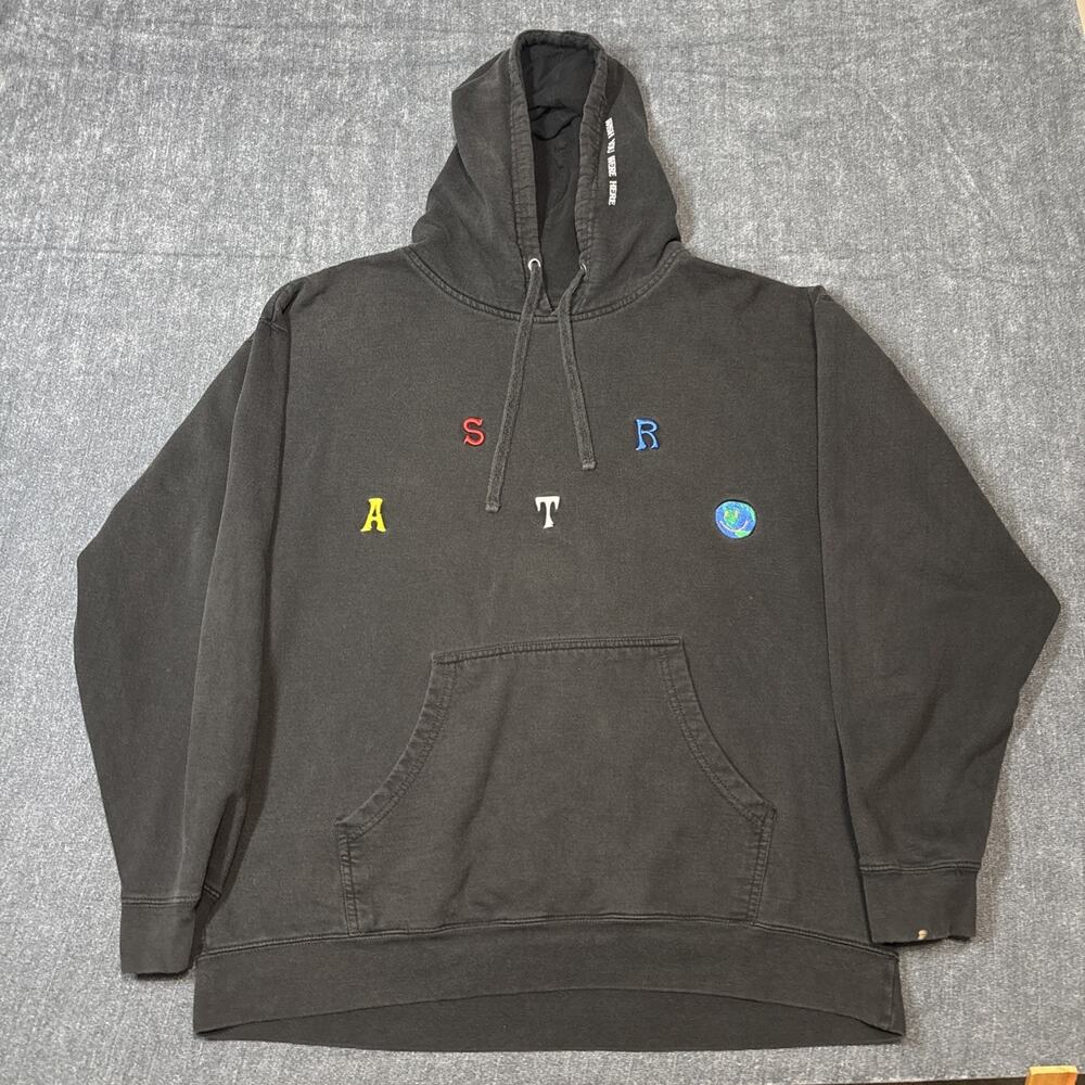 Travis Scott Astroworld Hoodie Mens XL Black Wish You Were Here Tour Sweatshirt